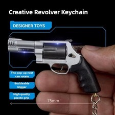 M500 Mini Revolver Keychain Metal Model Gun Pendant Decorative Gift