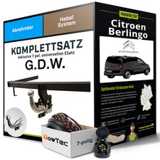 Anhängerkupplung abnehmbar für CITROEN Berlingo +E-Satz ABE EC 94/20