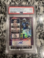 2023 Contenders Optic Anthony Richardson Var Auto Purple Pulsar /21 Psa 9￼