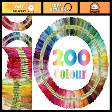 Rainbow Embroidery Thread Set - 200 Colors for Cross Stitch, Bracelets Crafts