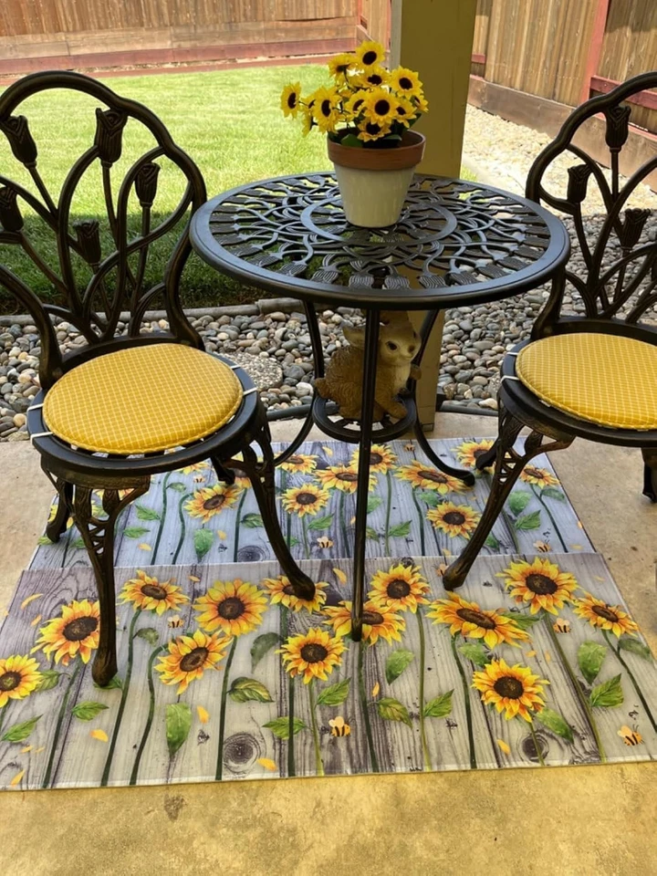 Kitchen Dining Chair Pads Set - Yellow Grim - Image 4 of 4