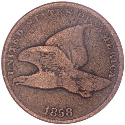 1858 (P) Flying Eagle Cent Small Letters Very Good Penny VG See Pics P397