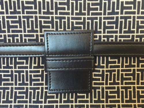 Vintage'80 New Blue Woven Fabric Vinyl Portfolio Briefcase Notebook Clutch Bags - Picture 4 of 11