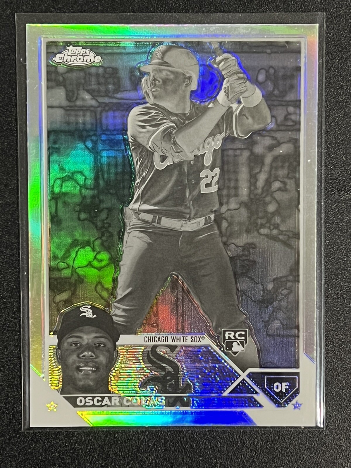 2023 Topps Chrome Baseball Oscar Colas Negative Refractor White Sox RC #145