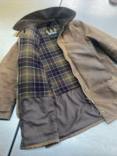 Children’s Barbour Newmarket M Waxed Waterproof Country Jacket Wool Mix Lining - Picture 15 of 20