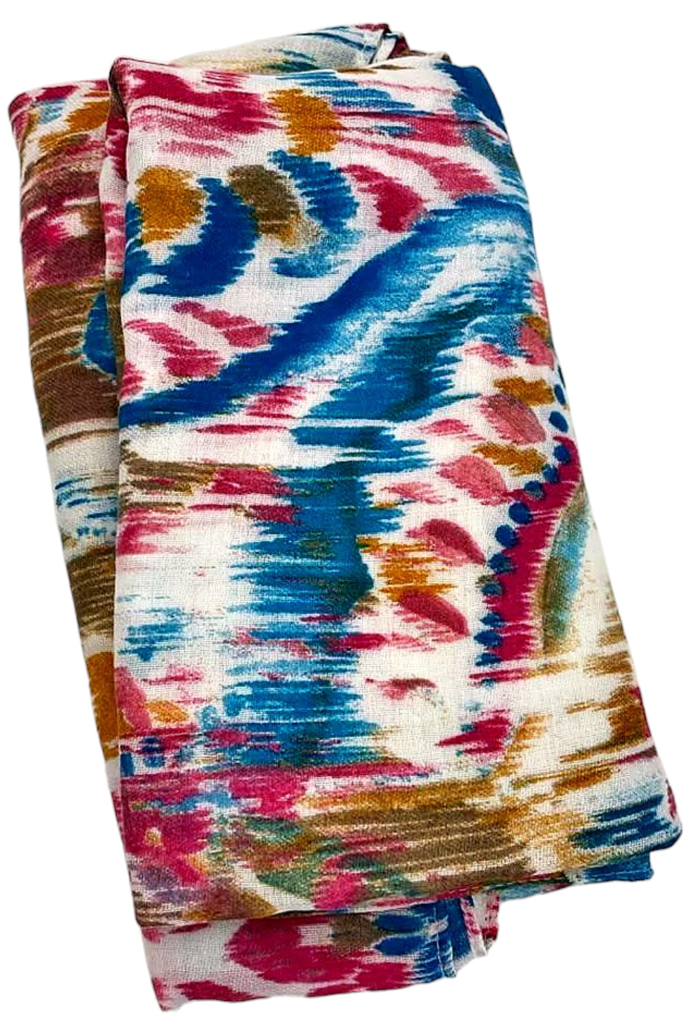 Тканый продолговатый шарф с принтом Susan Graver Border, розовый, многоцветный