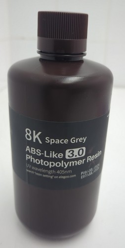 Elegoo 8K Space Grey ABS-Like 3.0 Photopolymer Resin 405nm 1KG