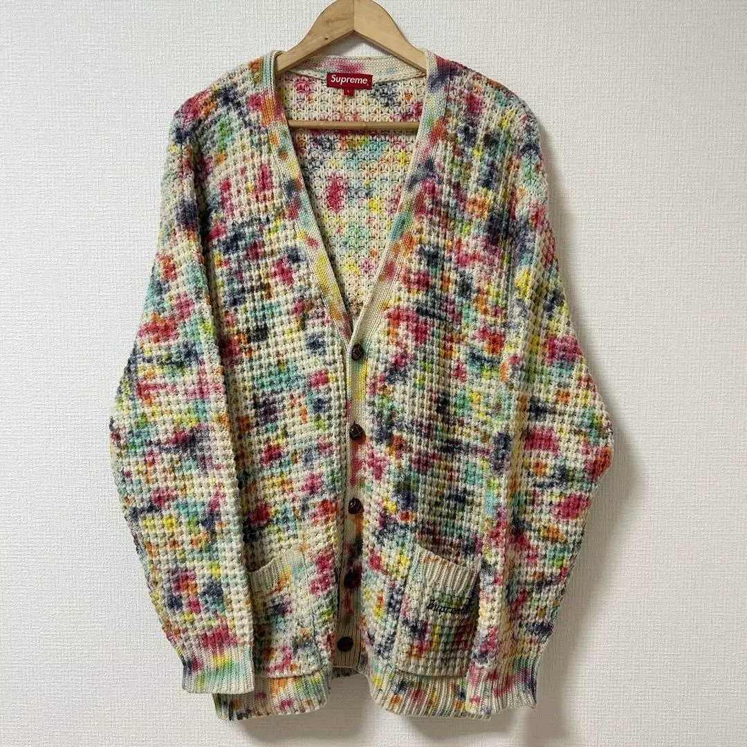 Cardigan Supreme Waffle ivoire rose bleu clair taille L grand authentique de JP occasion