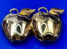 Shiny Apple's - Interlocking Gold Tone Belt Buckle Signed Douglas Paquette