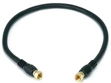 1.5ft RG6 75Ohm Quad Shield CL2 Coaxial Cable with F Type Connector 5359