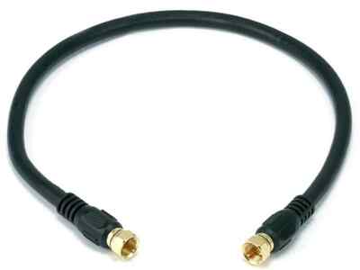 1.5ft RG6  75Ohm Quad Shield CL2 Coaxial Cable with F Type Connector 5359