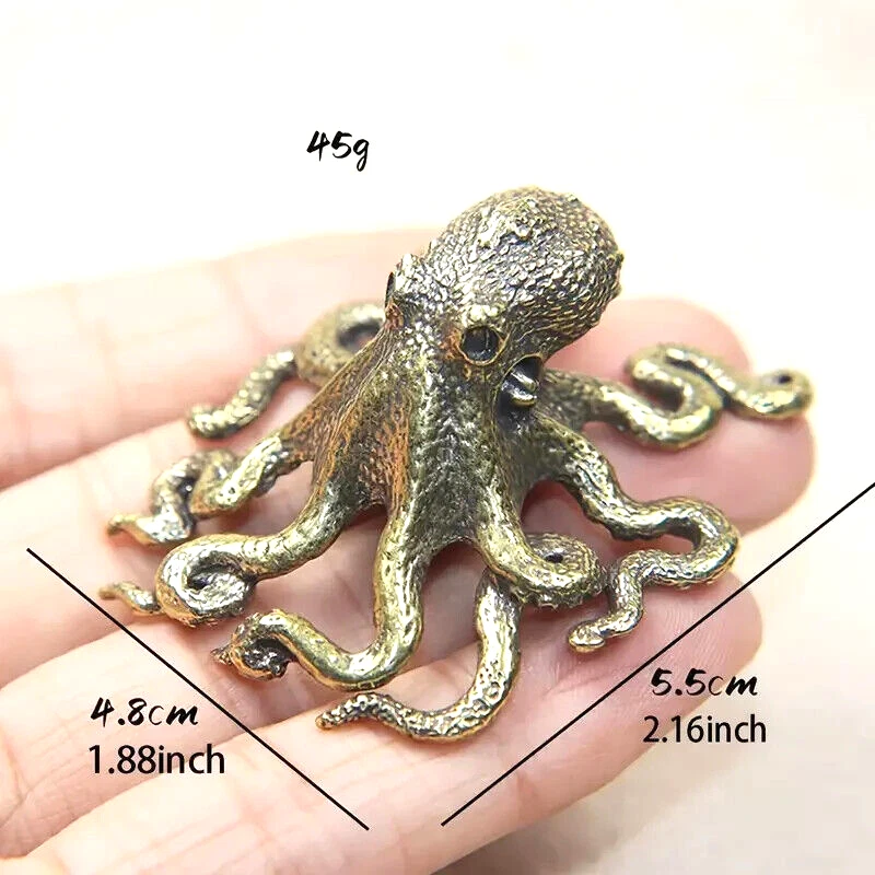 Adorno pulpo de latón vintage creativo artesanal escritorio hogar artesanía regalo Foto 2 de 4