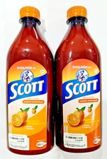 2X Emulsion de Scott BIG BOTTLE 400ml EACH. Orange flavor  Bacalao Cod liver oil