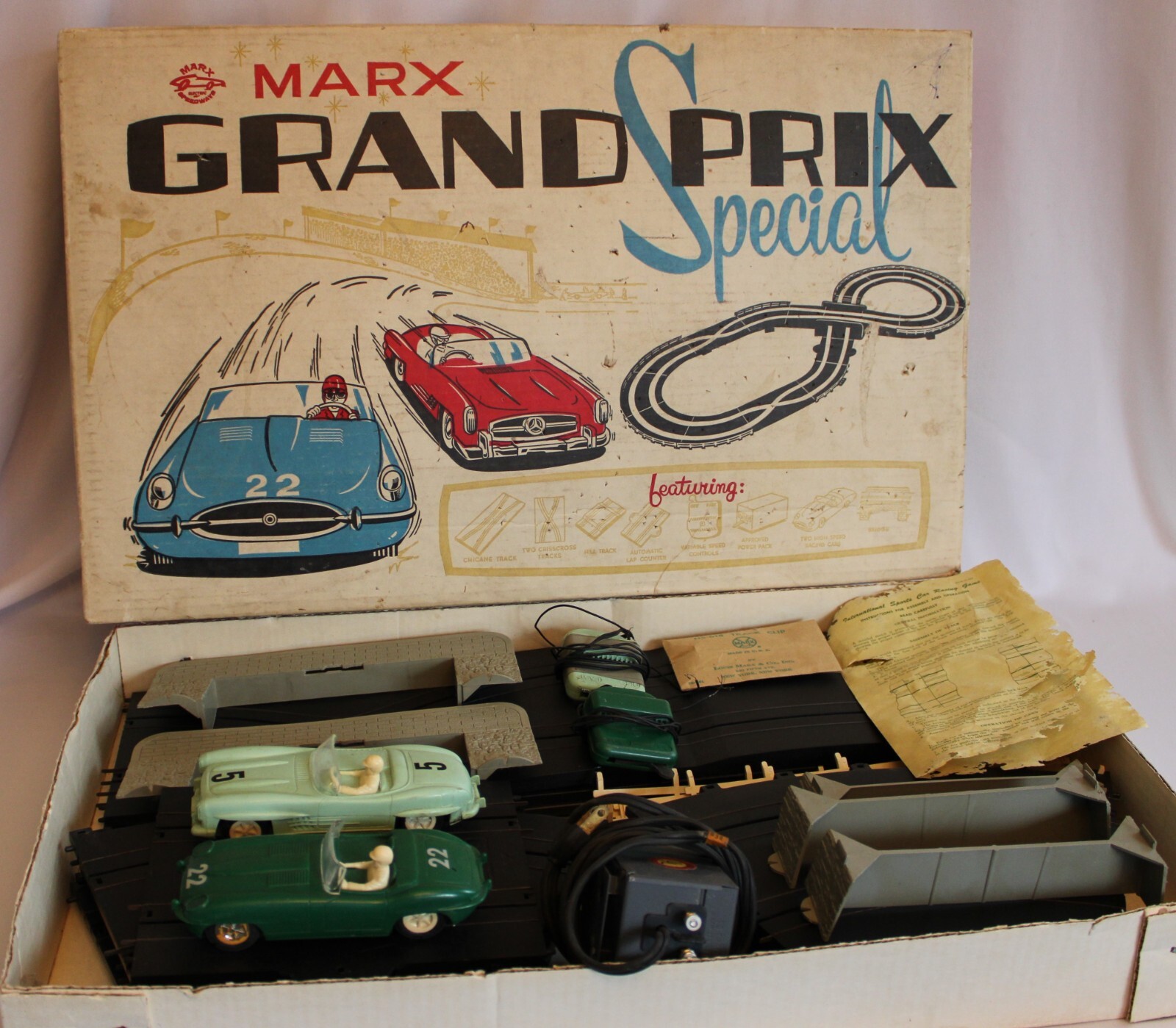 VINTAGE MARX SLOT CAR RACING SET MARX GRAND PRIX SPECIAL eBay