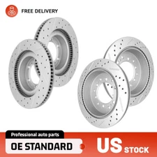 Front & Rear Drilled Brake Rotors Set for Lexus GX460 Toyota 4runner 2010-2023