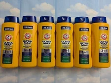 LOT (6) ARM & HAMMER ULTRA MAX FRESH SCENT 3IN1 BODY WASH SHAMPOO CONDITIONER