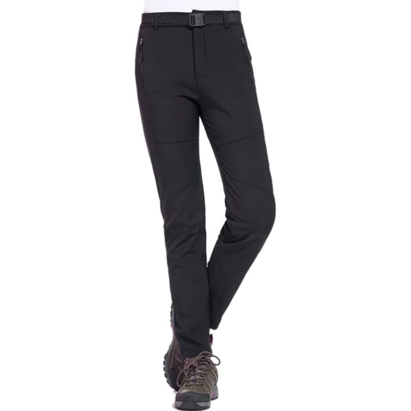 Geval Black Waterproof Fleece Lined Snow Outdoor Insulated Softshell Pants XS
