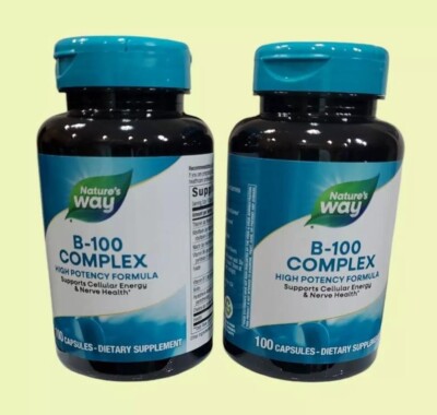 2 Pack,  100 + 100 caps, B-100 Complex nature's way Exp. 03/27