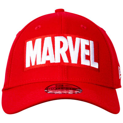 Marvel Brand Logo RED Label New Era 39Thirty Fitted Hat Red | eBay
