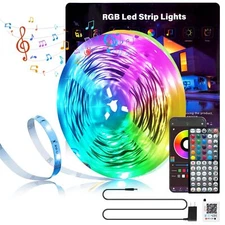 LED Lights for Bedroom 100FT, RGB LED Strip Lights Music Sync Color Changing ...