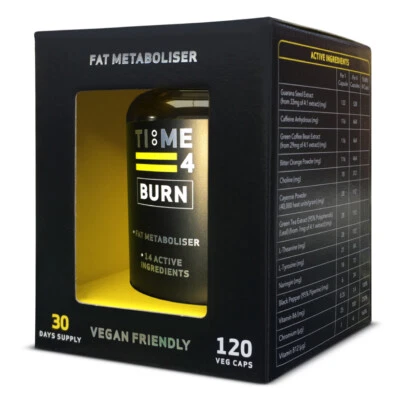 Time 4 Nutrition Time 4 Burn 120 Caps 30 Days Supply High Strength Fat Burner