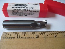 Accupro 07765217 1/2" x 5/8" x 2-1/2" Solid Carbide Square End Mill, 2FL CHIPPED