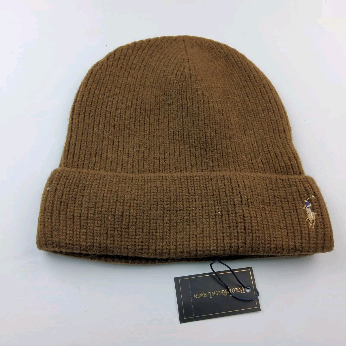 Polo Ralph Lauren 100% Wool Knit Hat Beanie Brown | eBay