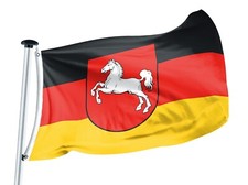 FLAGLY Fahne Niedersachsen Flagge stabiles Fahnenpolyester mit &Ouml;sen