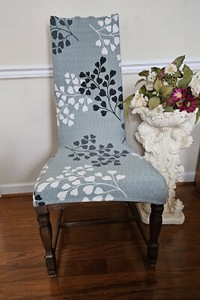 New w/o Tag Dining Chair Slip Cover Sage Green w/ Leaves