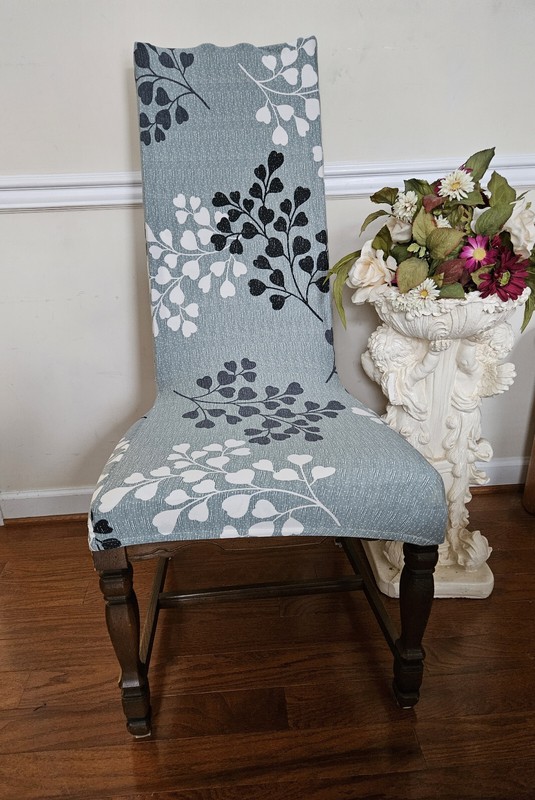 New w/o Tag Dining Chair Slip Cover Sage Green w/ Leaves