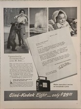 1940 Cine Kodak Eight 8mm Movie Camera Vintage Ad 14 x 10 genuinely economical