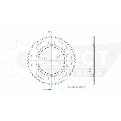 Sprocket Rear 520-47T Steel for KAWASAKI KX 250 1994 1995 1996