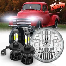 Pair 7" Inch Round LED Headlights Hi/Low Sealed Beam FIT Chevy Bel Air 1955-1957