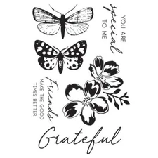 BUTTERFLY Sentiment Morning Dew Collection Clear Stamp Set Kaisercraft CS354 New