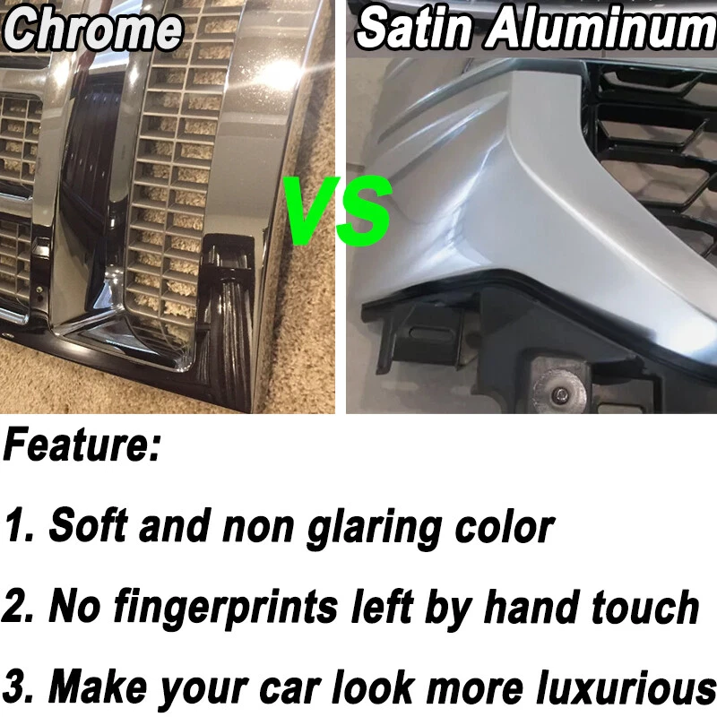 Brushed Satin Aluminum Front Grille For 2009-2014 Ford F-150 F150 Platinum - Image 2 of 4