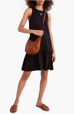 Madewell Brightside Ruffle Tank Black Dress L89922 Size XXL