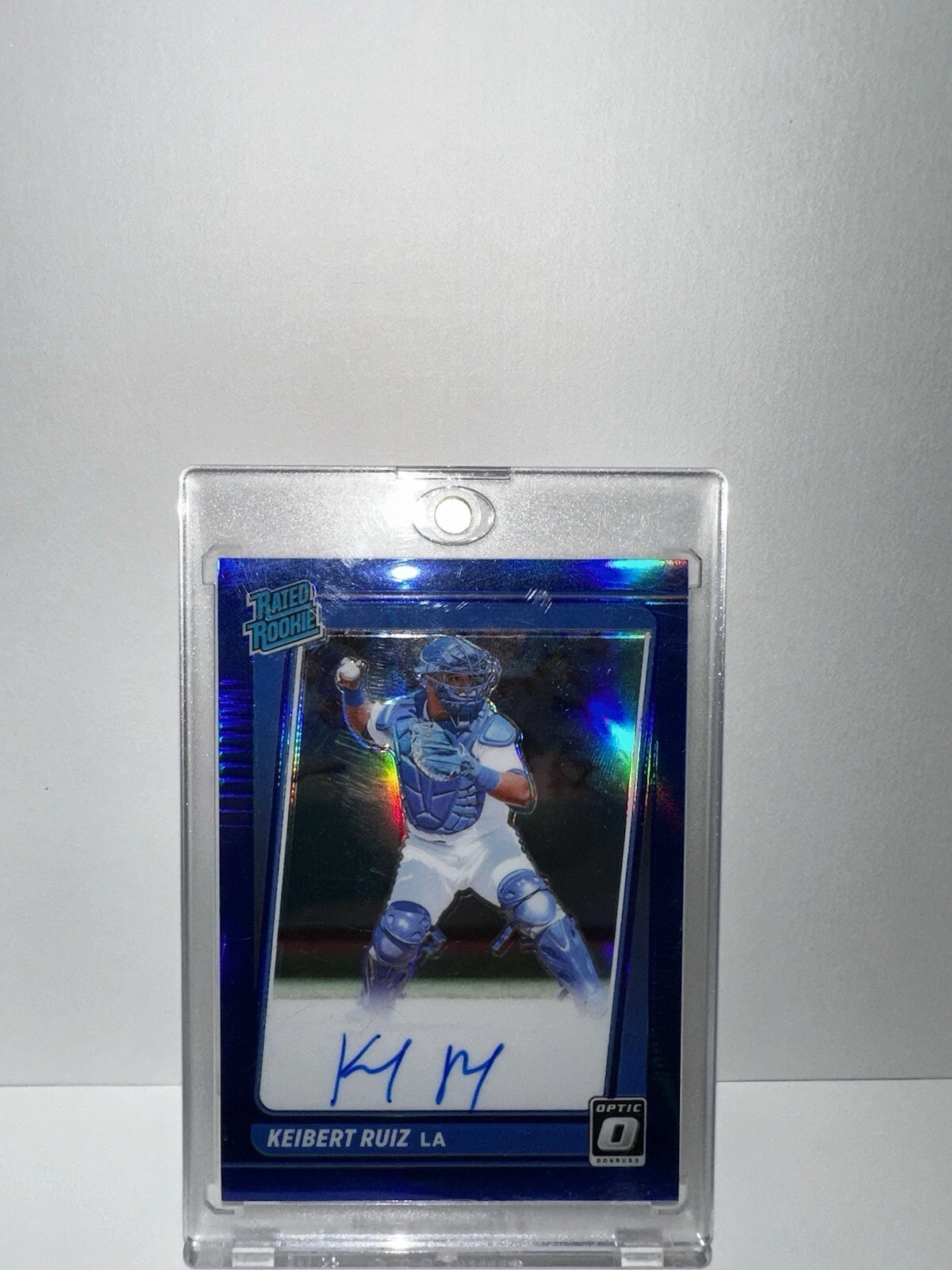 2021 Donruss - Rated Rookie Sign.Blue Prizm #RRS-KR Keibert Ruiz /75 (AU, RC)