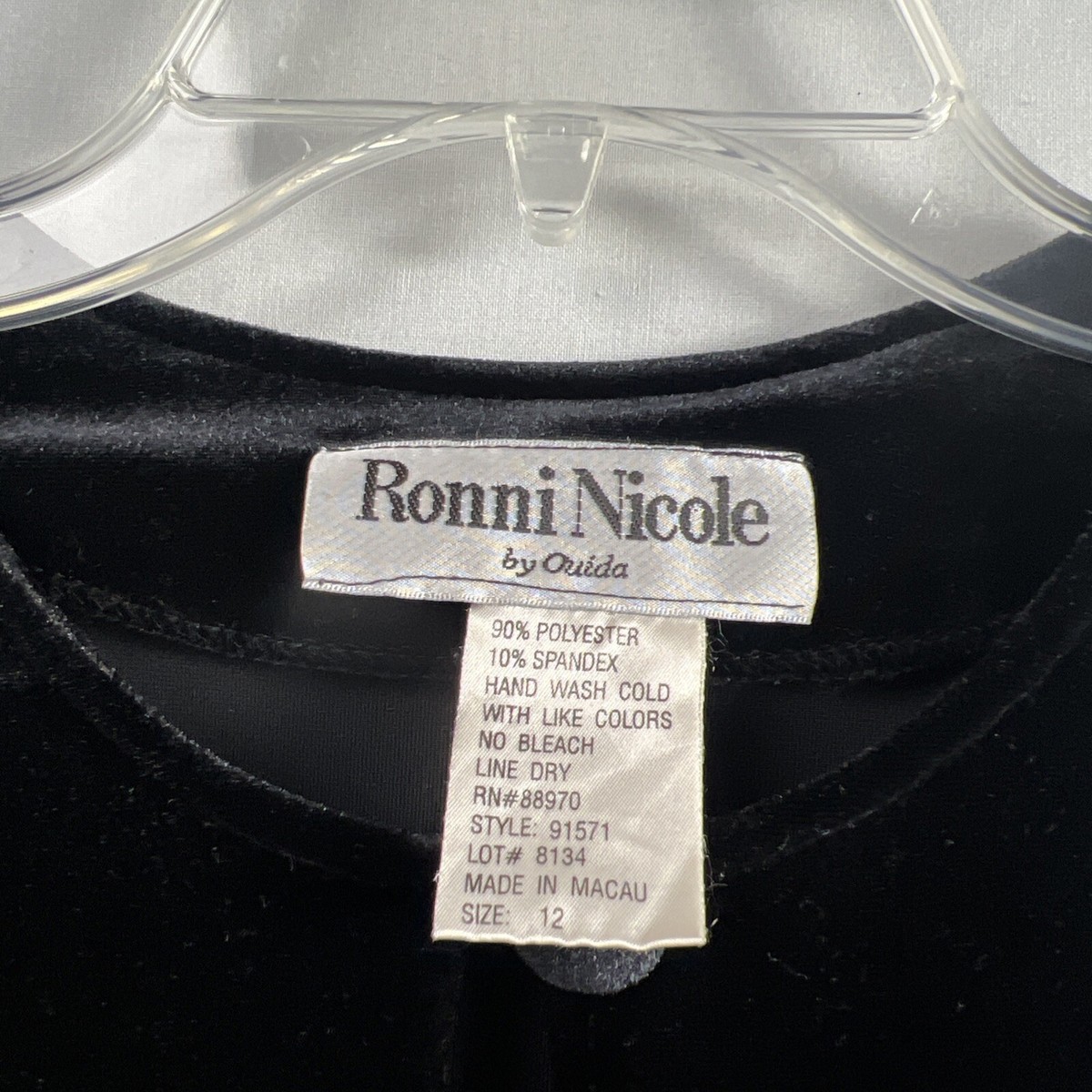 Ronni Nicole Oudia Black Velvet Jacket Blazer Floral Sparkle Size