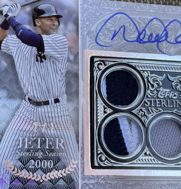 2021 Derek JETER Tops Sterling 5x Game Used Yankees Patch Auto Autograph 1/1 HOF