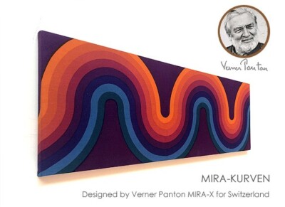 39in Vintage Verner Panton Mira X KURVEN Multi Wall Art 39in Vintage Verner Panton Mira X KURVEN Multi Wall Art