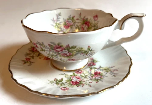 Old Foley James Kent Ltd Staffordshire England Floral Bone China Teacup & Saucer