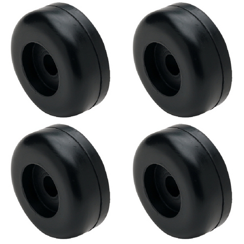 4 Pack 31/2 Inch Diameter Boat Trailer Black Molded Rubber Keel Roller