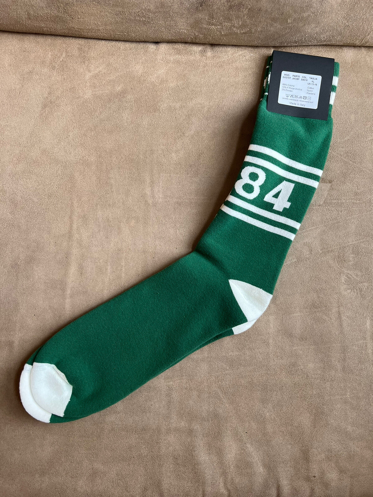 DOLCE&GABBANA KNITTED GREEN KING 1984 LONG SOCKS COTTON SIZE XL image 6