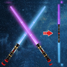 2-in-1 Light Up Saber 3 Color Changing LED Dual Swords, FX Sound Motion...