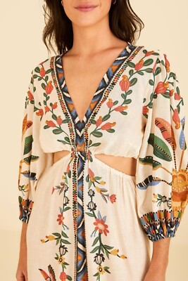 Farm Rio Chic Forest Palm Tree Cutout Dress Brazil 23' NEW | eBay