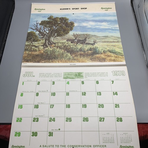 Calendario Remingtion Dupont 1979 vintage saludo oficial de conservación - Imagen 5 de 6