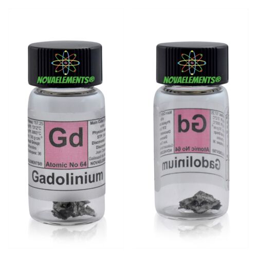 Gadolinium metal element 64 sample 1 gram 99.95% shiny piece in labeled vial - Afbeelding 1 van 5