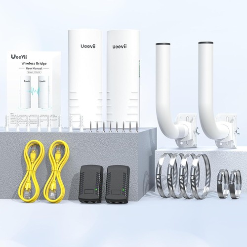 UeeVii 2 Pack Wireless Bridge Point to Point Outdoor WiFi CPE 3000m Long Range - Picture 10 of 11