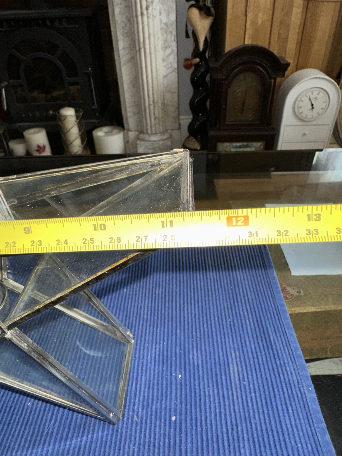 Large Glass Star Candle Holder with Silver metal trim eBay