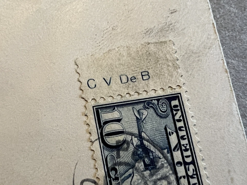 PONCA CITY OKLAHOMA 1927 CUBIERTA PRIMER VUELO CACHÉ, SELLO CON C V DEB EN PESTAÑA Foto 2 de 4